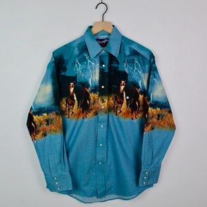 Vintage Wrangler Western Pearl-Snap Button-Up